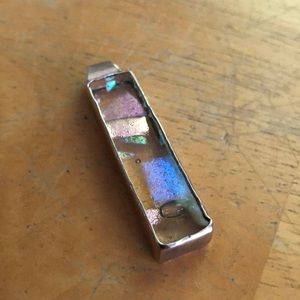 Pastel and clear dichroic glass pendant